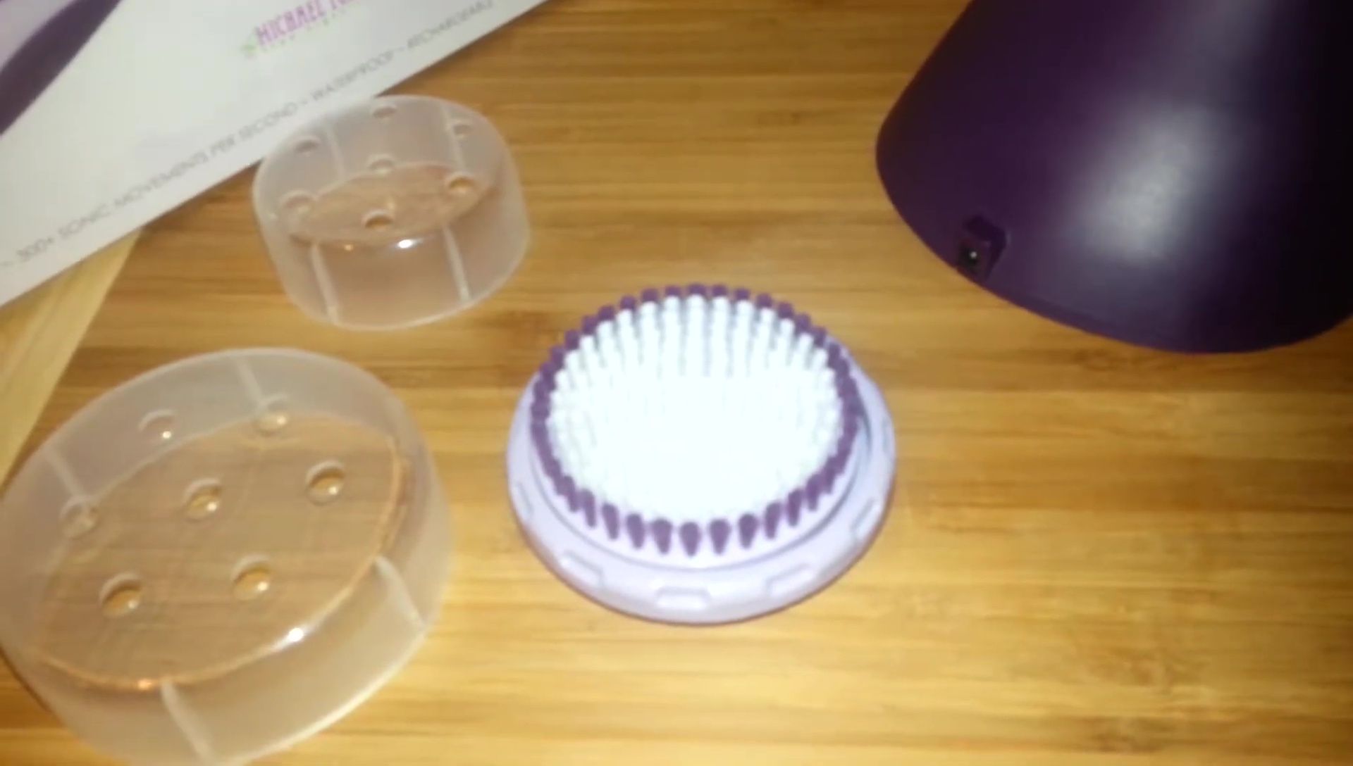 The larger brush head demonstrated on the arm.
