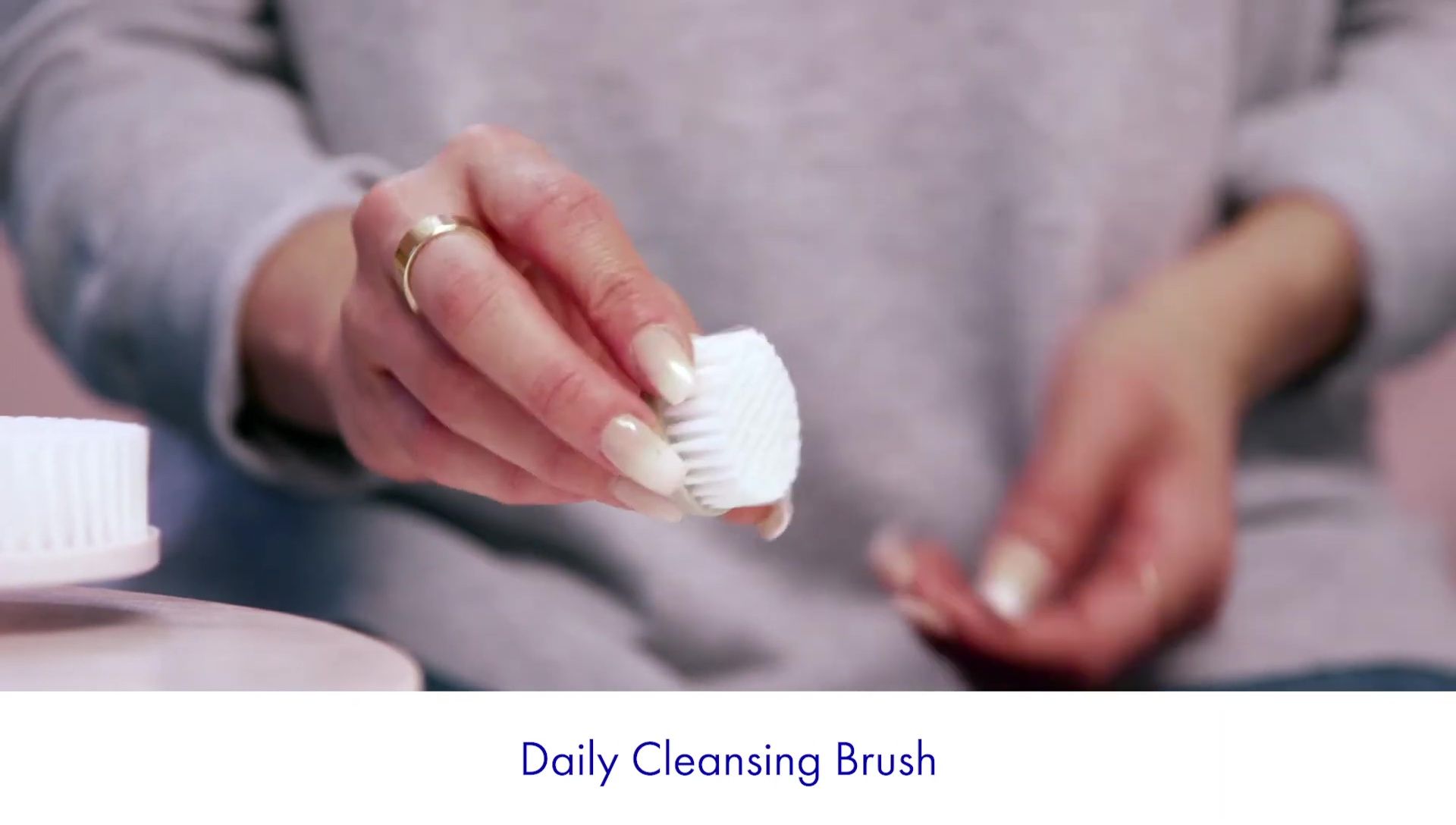 Close-up of the ultra-soft bristles on the daily cleansing brush