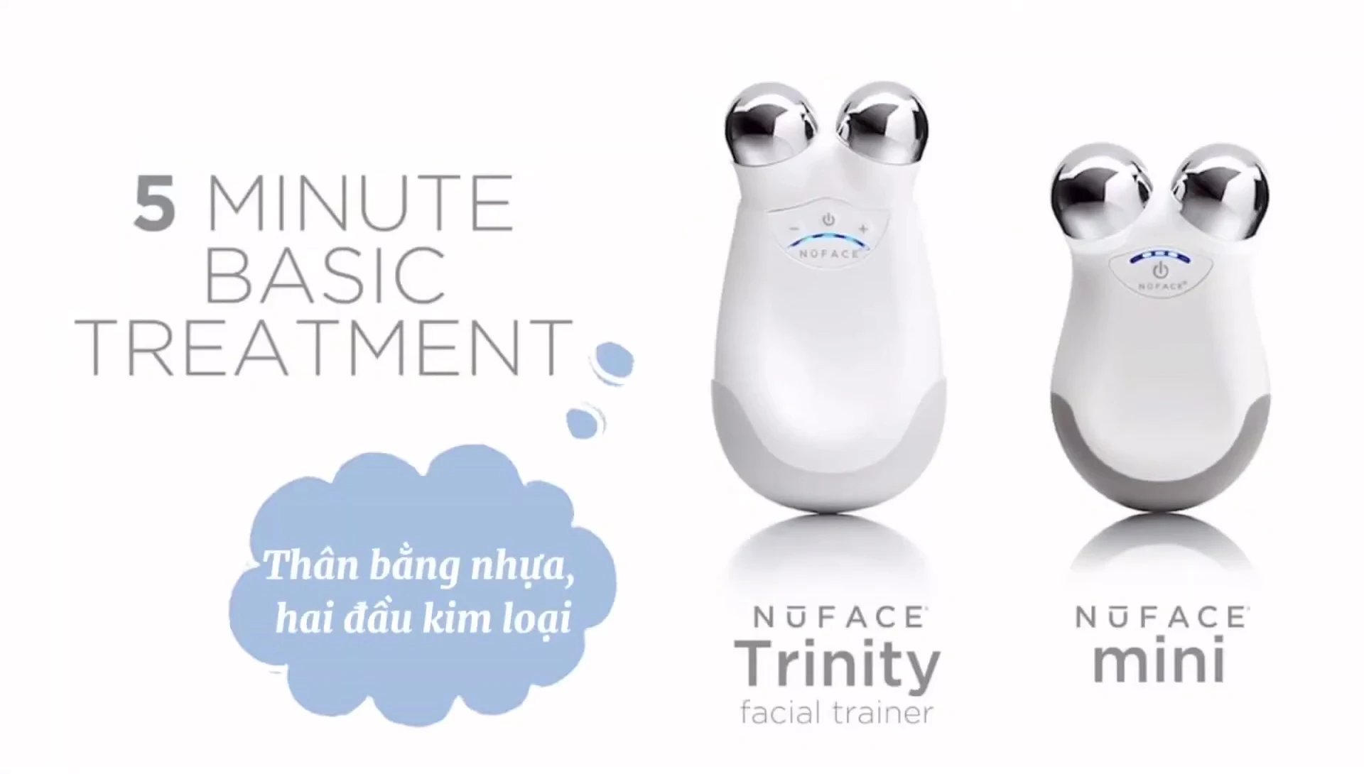Image showcasing the size difference between NuFace full-size and mini versions.