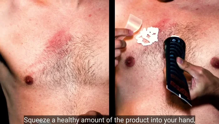 Apply a thick layer of cream to the desired area. Do not rub.