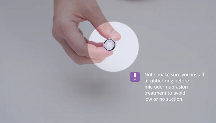 Place three diamond tips and the handle holder on the machine. Ensure the outlet is on the left and the inlet is on the right.