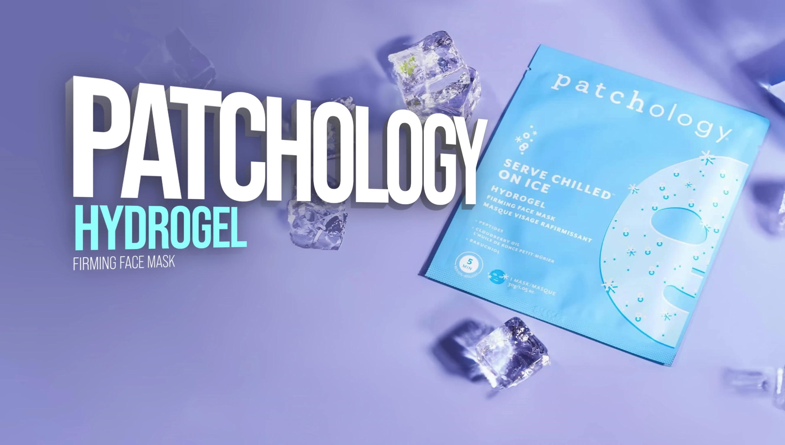 The Patchology hydrogel mask packaging