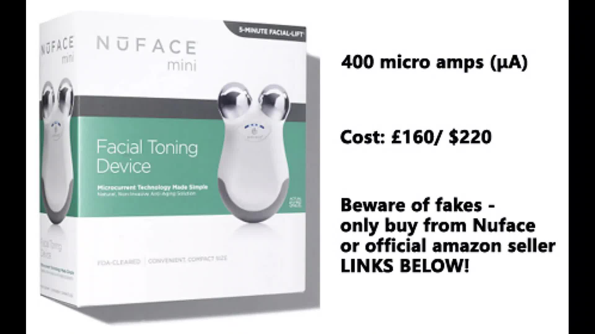 Close-up of the NuFace Mini device specifications