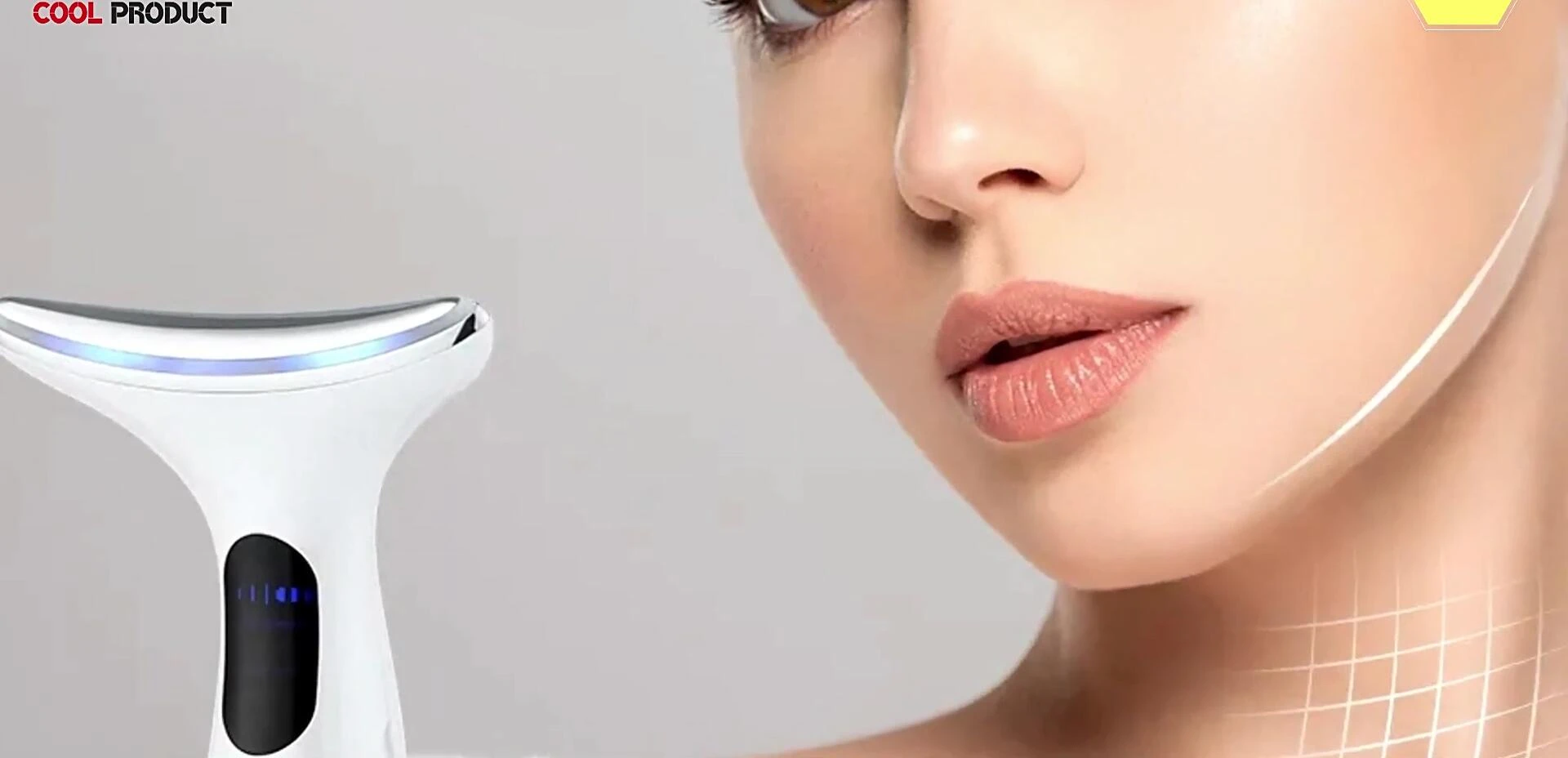 Close-up view highlighting the 160° curvature of the massager