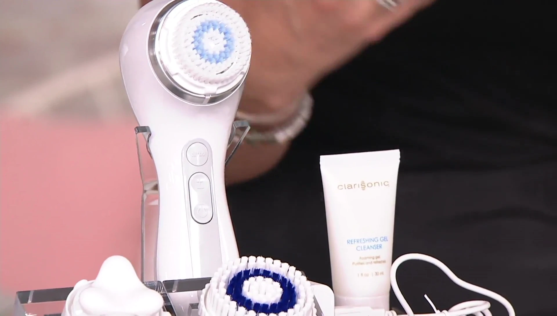 Close up of the different brush heads included