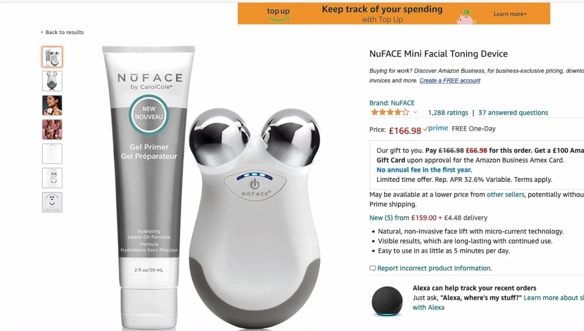 A picture of NuFace Mini Facial Toning Device