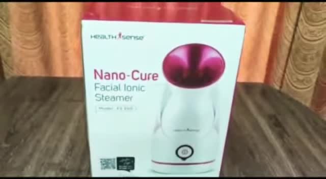 Close-up of the Nano Cure Facial Ionic Steamer box