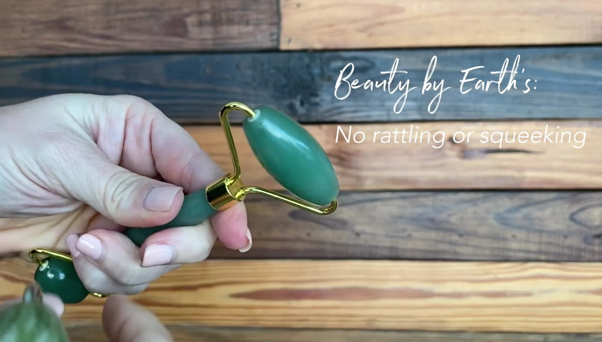 Close-up showcasing the smooth movement and lack of noise from the Beauty By Earth roller.