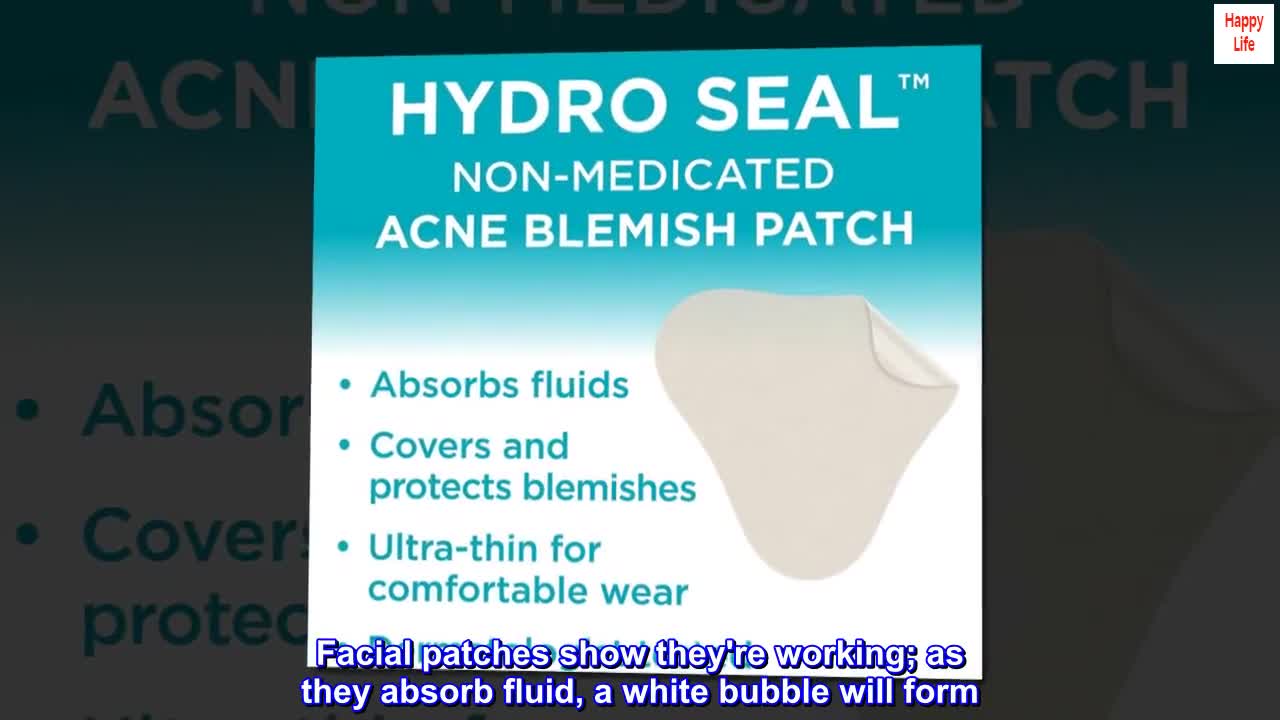Image showing a patch with a visible white bubble, indicating fluid absorption.