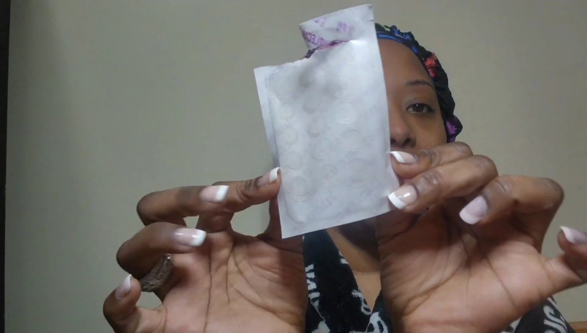 Shot showing the patches inside the packaging.