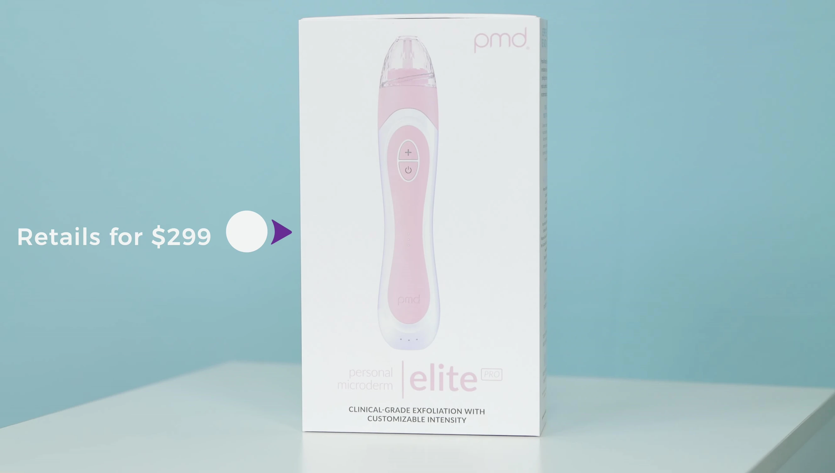 Close-up of the PMD Personal Microderm Elite Pro device.