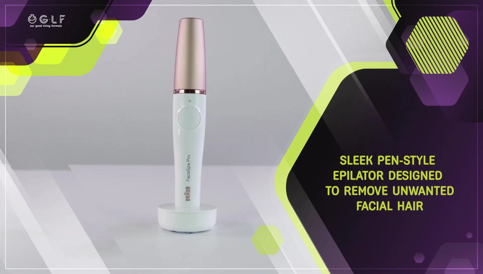 Close-up showcasing the Braun SkinSpa Pro's head and tweezers.