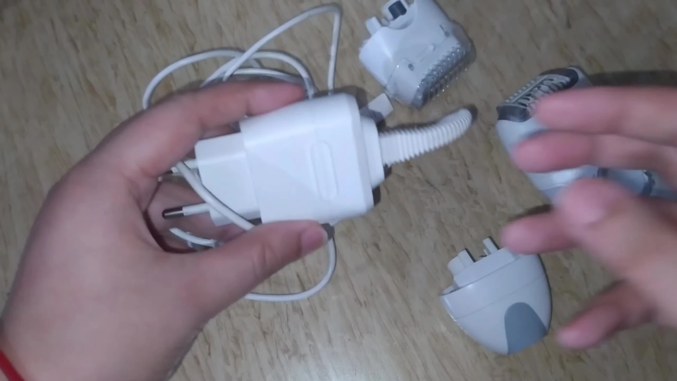 Showing the charger and charging port.