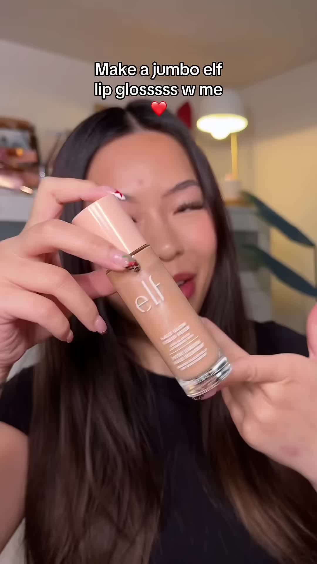 The creator introduces the DIY lip gloss project.