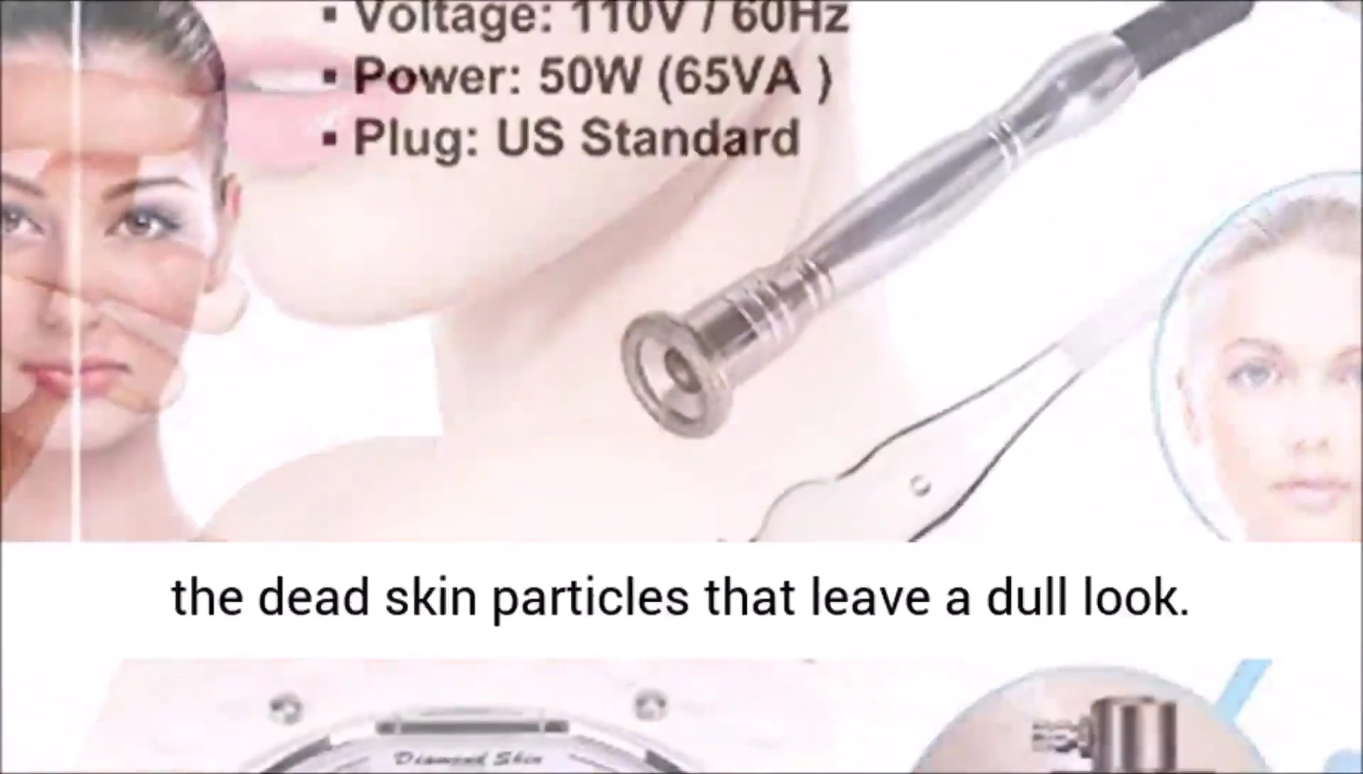 Visual representation of the suction removing dead skin cells