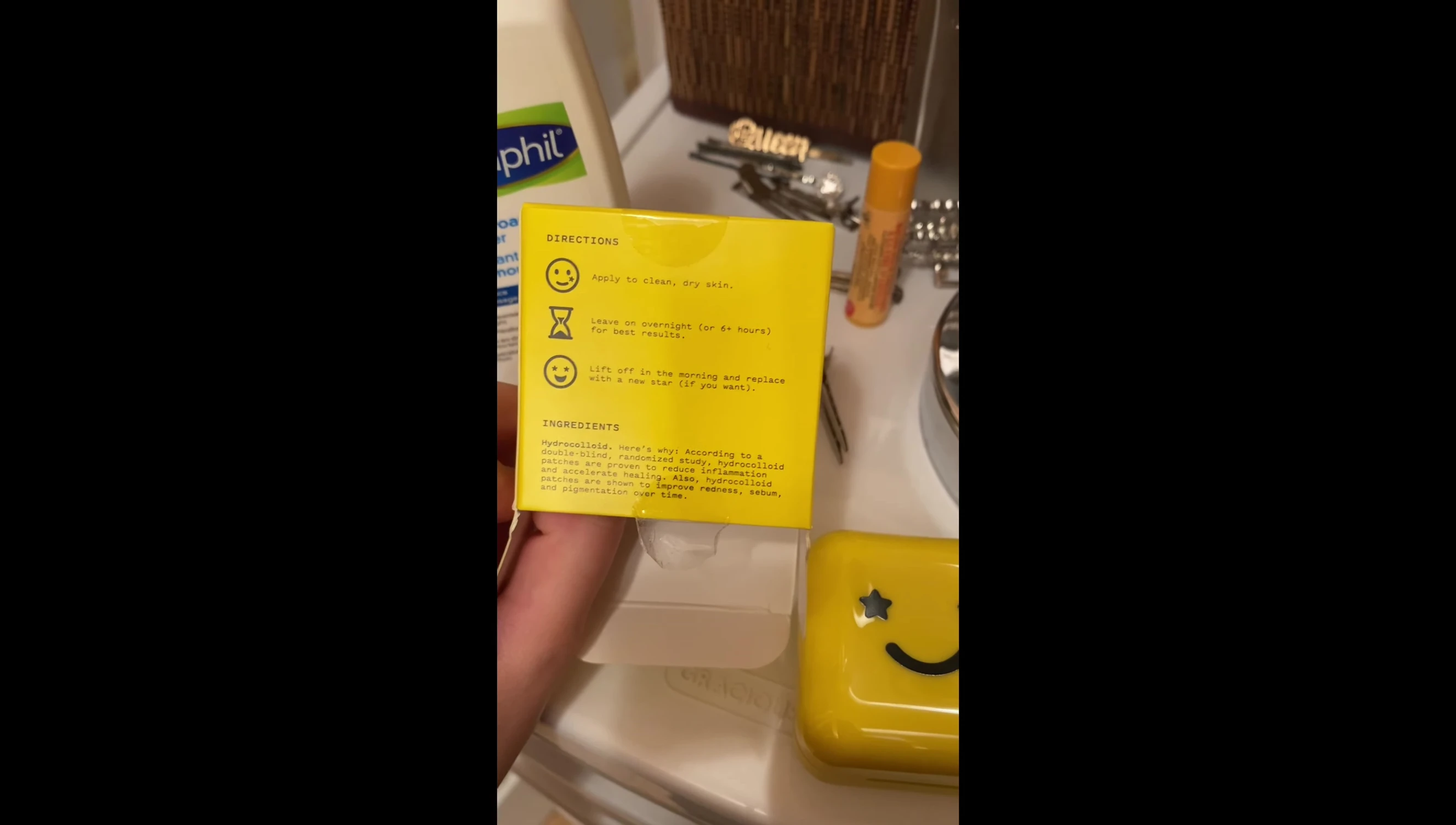 Applying the Starface Hydro-Stars to the face.