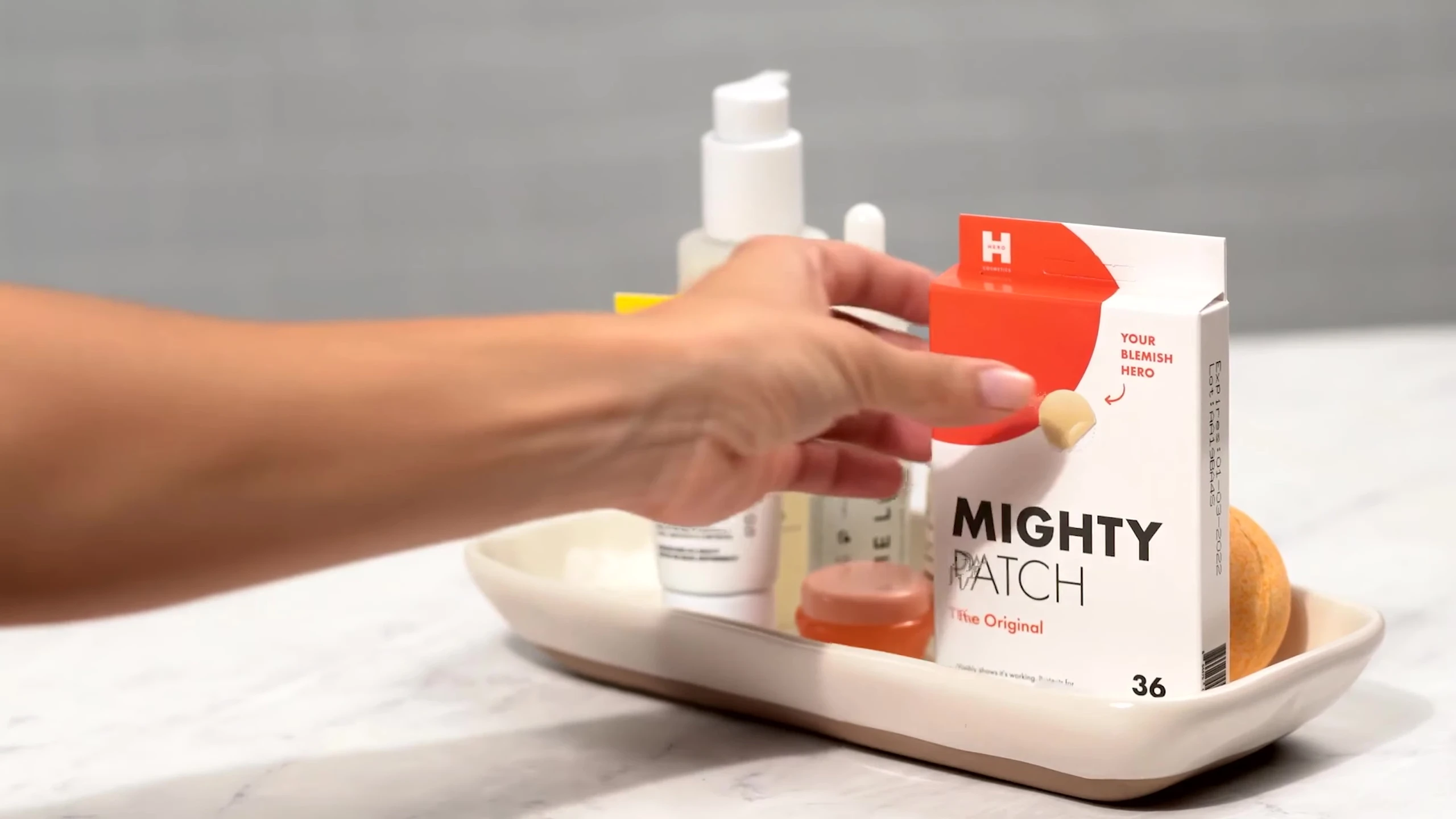 Close-up of Mighty Patch Original on a pimple