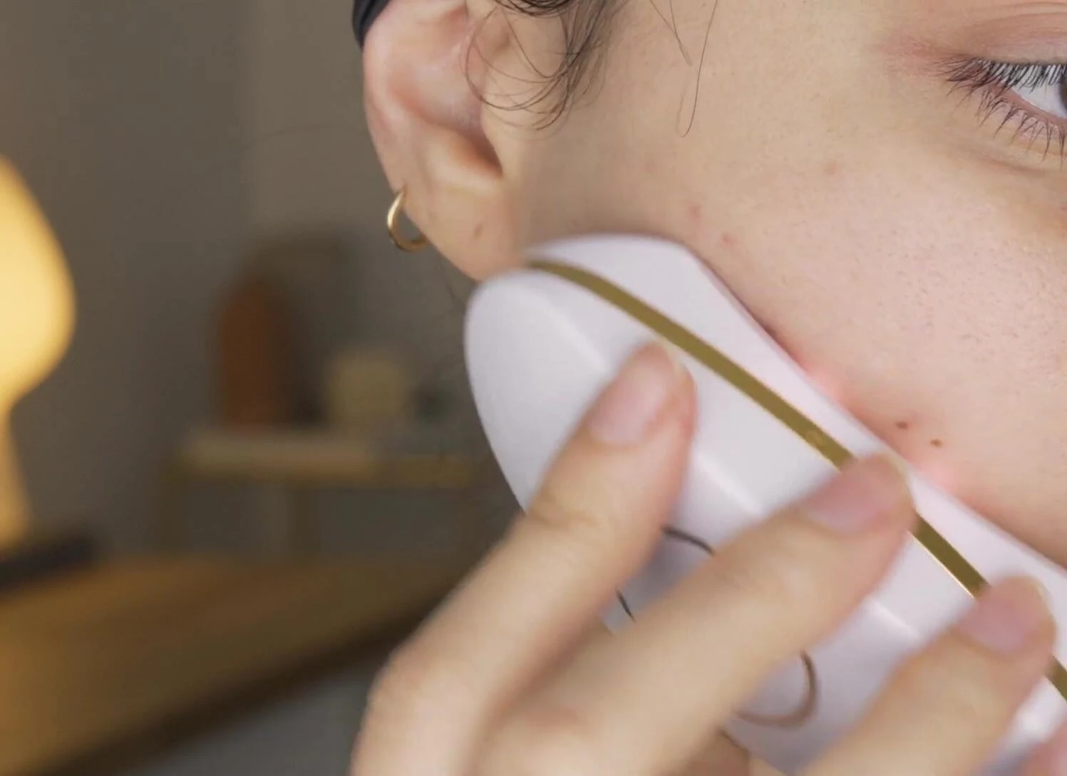 Woman demonstrating the clearing treatment