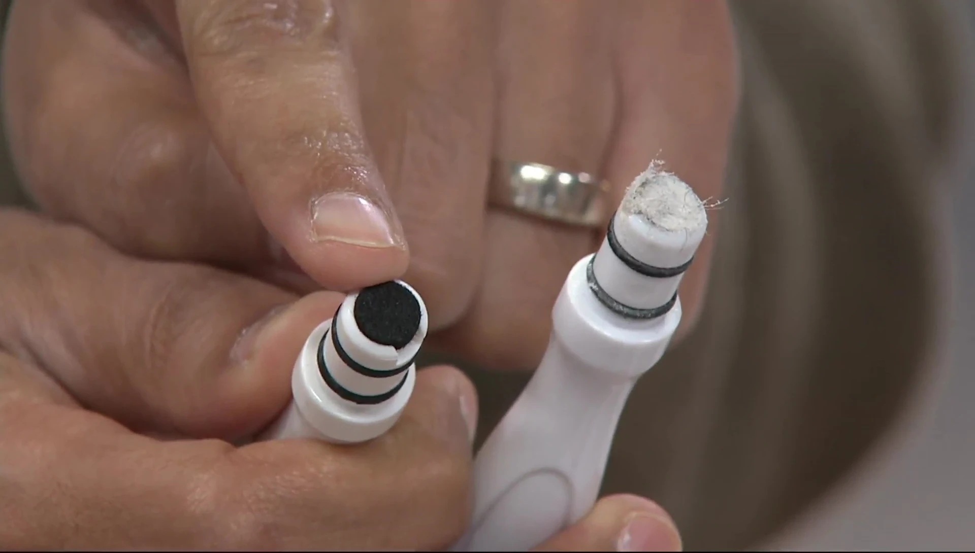 Image of the replacement filters for the device, highlighting their affordability and quantity.