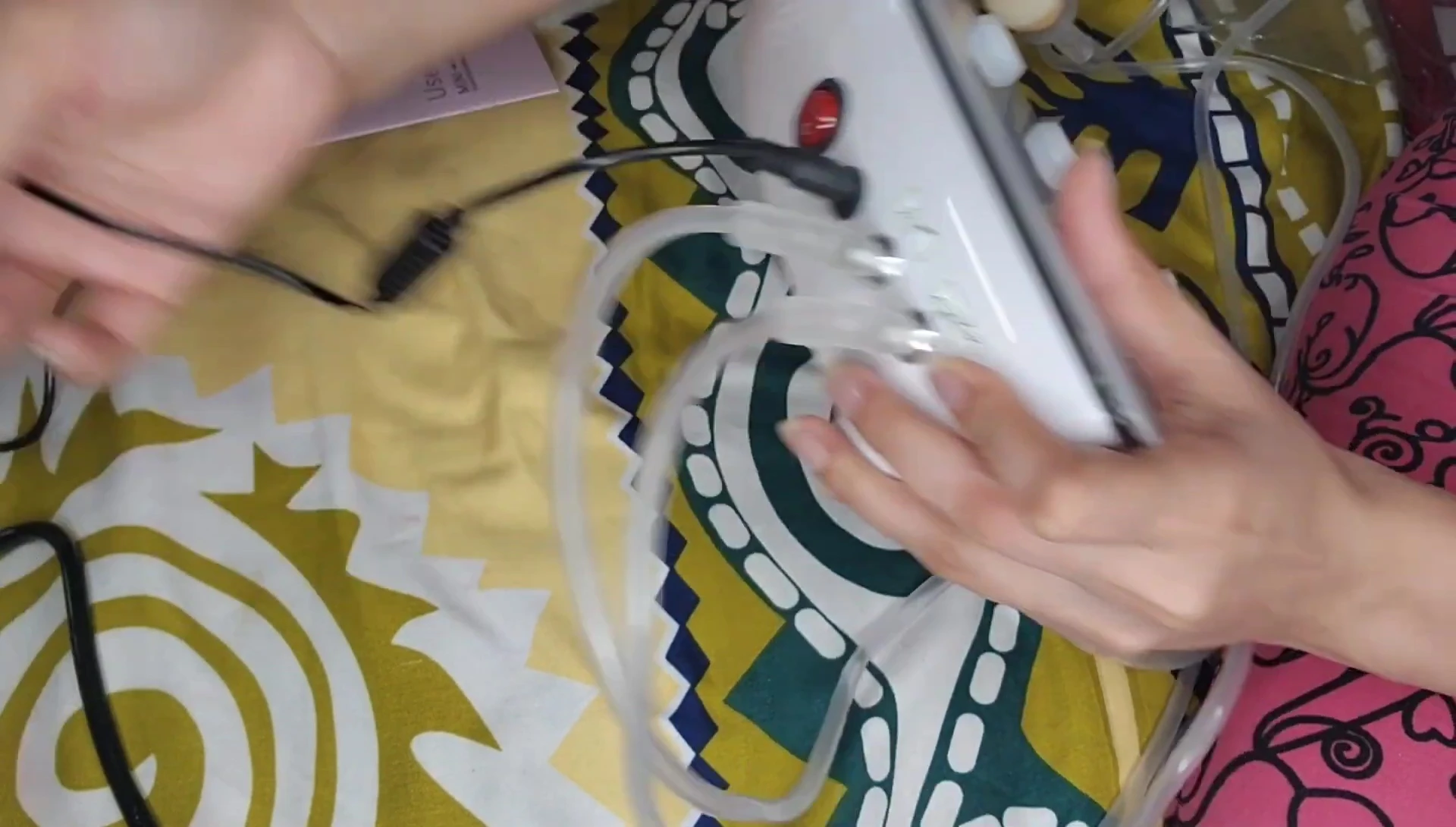 Power button on the machine.