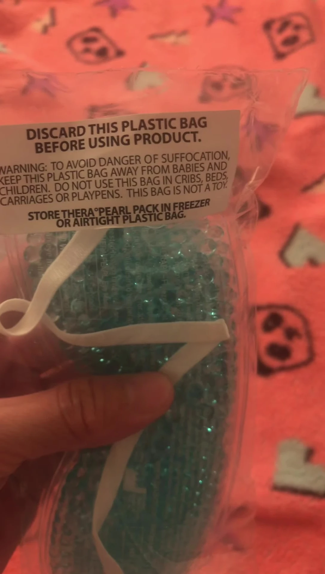 Instruction on discarding the plastic packaging.