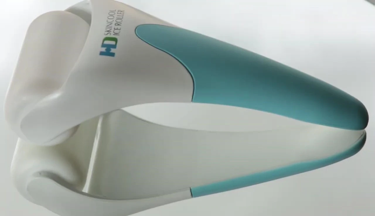 Close-up of the Derma ice roller.