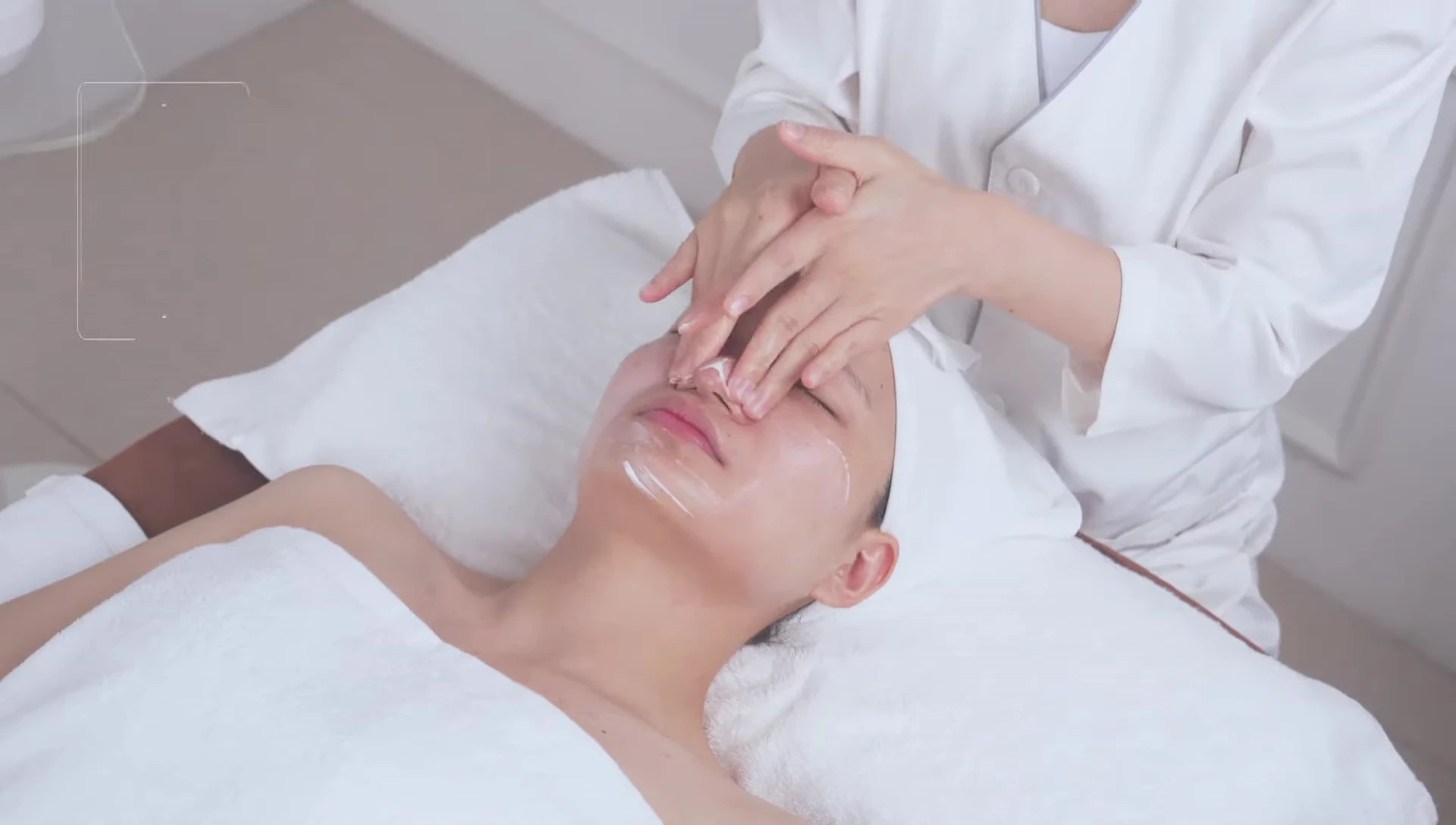 Applying hydrating cream