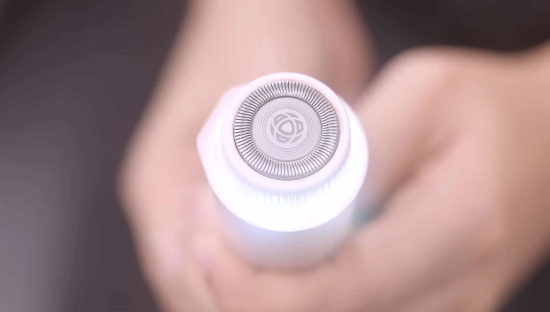 Close-up showcasing the built-in LED light of the Philips facial hair remover