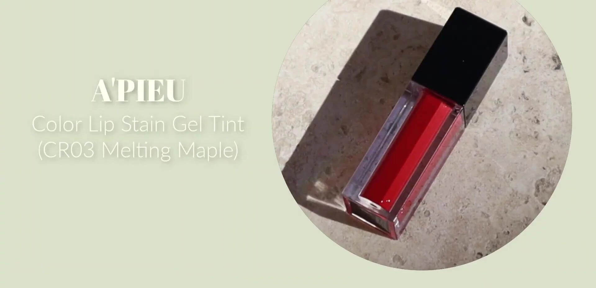 Close-up shot of A'pieu Color Lip Stain Gel Tint.